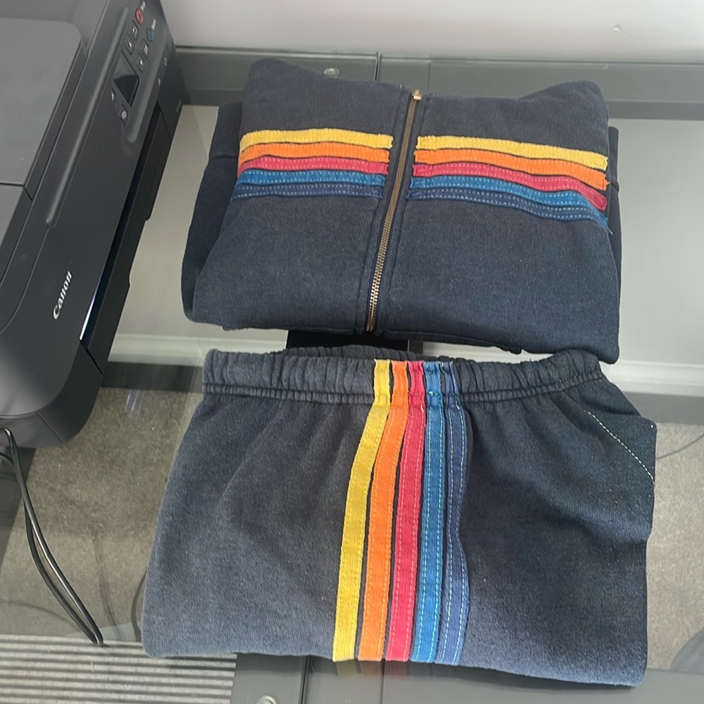 Aviator Nation zip up hoodie and sweatpants - both size small